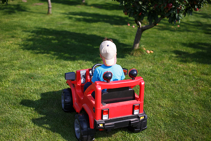 child in car